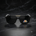 Premium Polarized Black Square Sunglasses for Men | UV Protection Luxury Eyewear