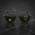 Premium Aviator Polarized Sunglasses for Men | Green G15 UV400 Metal Frame Sunglasses