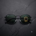 Premium Round Polarized Sunglasses for Men & Women | Green G15 UV400 Metal Frame Eyewear