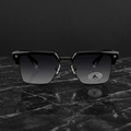 Premium Gradient Square Sunglasses for Men | UV400 Full Rim Luxury Eyewear | Black Frame